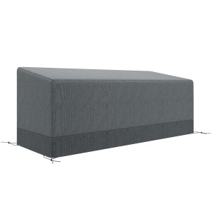 Outsunny Copertura per mobili da giardino resistente all'inverno Impermeabile Anti-UV Tessuto Oxford 600D 190,5 x 72 x 76 cm Grigio chiaro   Aosom