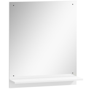 Homcom Specchio da bagno 50 x 60 cm Specchio da parete con ripiano, specchio per ingresso, corridoio, Bianco   Aosom Italy