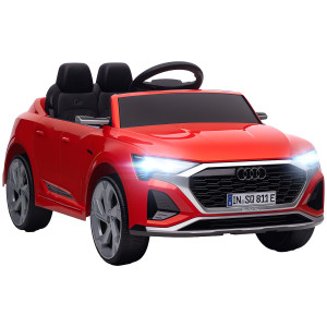 Aiyaplay Auto elettrica per bambini, 12V Audi Q8, 3-5 km/h, telecomando, fari, musica, Rosso   Aosom Italy