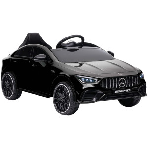 Aiyaplay Auto elettrica per bambini, telecomandabile, con rotelle di trasporto, luci LED, clacson, per bambini da 3-6 anni, Nero   Aosom Italy