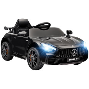 Aiyaplay Auto elettrica per bambini, Mercedes, 3-5 km/h, telecomando, luci & musica, Nero   Aosom Italy