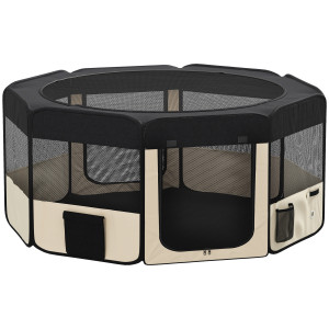 Pawhut Parco Pieghevole per Cani e Gatti Recinto Portatile per Piccoli Animali Impermeabile in Tessuto Oxford Ø90x41 cm Nero   Aosom Italy