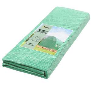 Outsunny Telo Serra in PE con 6 Finestre, Porta Avvolgibile e Bordi Interrati, 3x3x2 m, Verde   Aosom Italy