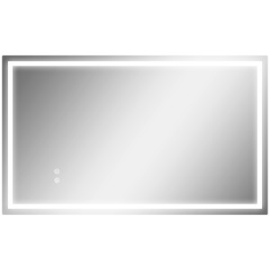 Homcom Specchio Bagno con Luci LED Regolabili a 3 Colori e Strato Antiurto, Antiappannamento in Vetro e Metallo, 100x3x60cm Aosom Italy