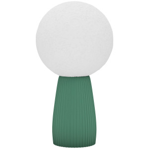 Homcom Lampada da Tavolo a Forma di Luna e 3 Colori con 10 Luminosità, in ABS, Ø15x28 cm, Bianco e Verde Scuro   Aosom Italy