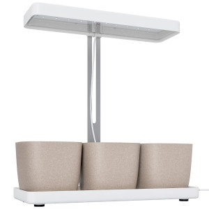 Outsunny Lampade per Pianta da 42 Luci LED con 3 Vasi, Timer e Illuminazione Regolabile, 45x18.8x47.8 cm, Bianco   Aosom Italy