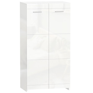 Homcom Scarpiera lucida, mobile porta-scarpe con ripiani regolabili per ingresso, corridoio, spazio per 10 paia, Bianco   Aosom Italy