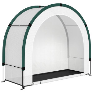 Outsunny Serra da giardino pieghevole e portatile, piccola serra da balcone in telo PE con porta con zip, 200 x 80 x 164 cm, Verde   Aosom Italy