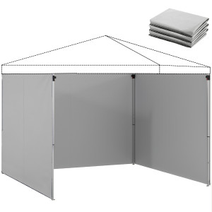 Outsunny Set da 3 pannelli con cerniera per gazebo 3 x 3 m, Grigio chiaro   Aosom Italy