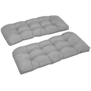 Outsunny Cuscino per Panca a 2 Posti per Interni ed Esterni con 8 Cuciture per Sedie Divani 110x48x8 cm Grigio   Aosom Italy