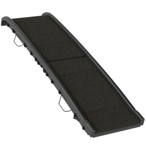 Pawhut Rampa pieghevole per cani, scala per cani in PP con pendenza dolce e superficie antiscivolo, 155x38,5x15,5cm, nero   Aosom Italy