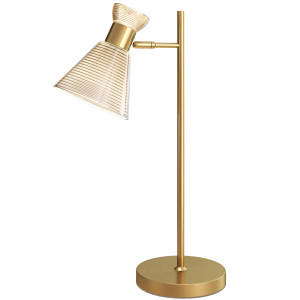 Homcom Lampada da Tavolo Moderna con Paralume in Vetro Regolabile Ambrato e Satinato, Attacco E27, Oro   Aosom Italy