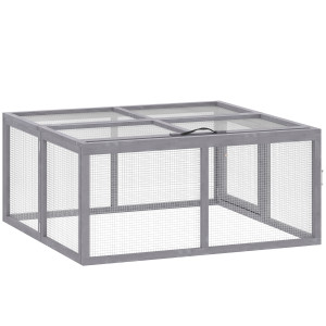 Pawhut Conigliera Esterna, Casa Pieghevole per Porcellini d'India con Tetto Apribile, per 3 Conigli, Galline o Anatre, 110 x 105 x 50 cm   Aosom Italy