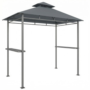 Outsunny Gazebo barbecue con doppio tetto ventilato e ripiani laterali, 2,4x1,4 m   Aosom Italy