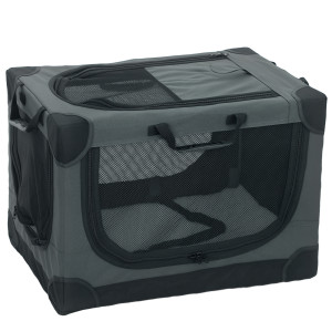 Pawhut Trasportino pieghevole per cani, gabbia trasportabile con cuscino, copertura rimovibile lavabile in tessuto Oxford per cani fino a 22 kg, verde