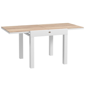 Outsunny Tavolo da pranzo da giardino allungabile per 6 persone con piano rettangolare, telaio in alluminio, 60x80x75cm   Aosom Italy