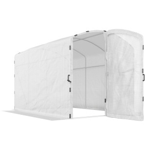 Outsunny Serra tunnel in telo 6 m², serra tunnel 300x200x195cm, telo in PE 220 g/m², bordi allungati 50 cm, con porta, Bianco   Aosom Italy