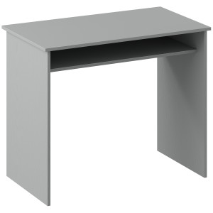 Homcom Scrivania per computer sobria minimalista compatta con 1 ripiano, pannelli truciolari, 90x50x74 cm, grigio   Aosom Italy