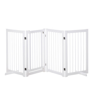 Pawhut Cancello divisorio per cani Autoportante con piedi, per porte Scale e Porte, Cucina e Corridoio, 220x91 cm, Bianco   Aosom Italy