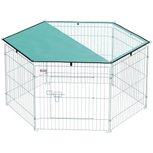 Pawhut Recinto per Animali Domestici con Copertura Impermeabile 6 Moduli 59 x 60cm Aosom