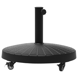 Outsunny Base per Ombrellone Diametro 4 Cm 4 Rotelle con Freni Tondo da Giardino Acciaio Resina ∅52 x 41cm Nero Aosom