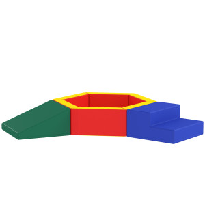 Aiyaplay Percorso Motricità per Bebè in Schiuma EPE con Piscina di Palline, Modulo Motricità per Bebè con Fodera in PU, Multicolore   Aosom Italy