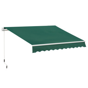 Outsunny Tenda da Sole Regolabile per Esterno a Bracci Avvolgibile con Apertura a Manovella, 295x200 cm, Verde   Aosom Italy