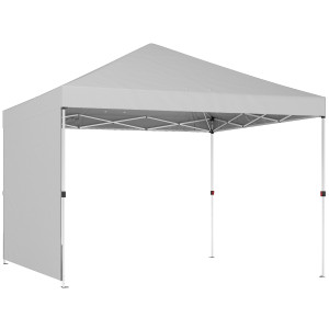 Outsunny Gazebo Pieghevole Pop-up 3x3 m con Parete Laterale UPF50+ Altezza Regolabile Spinta Centrale Borsa di Trasporto Bianco   Aosom Italy