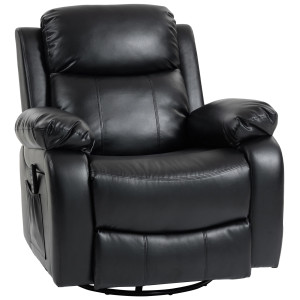 Homcom Poltrona Relax Massaggiante con 8 Testine Vibranti, Schienale e Poggiapiedi Regolabili, 98x92x100 cm, Nero   Aosom Italy