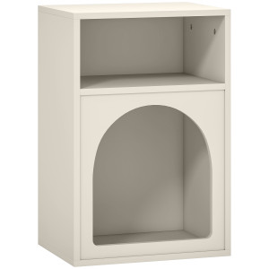 Homcom Comodino con scomparti aperti, design ad arco, 40 x 30 x 60 cm, crema   Aosom Italy