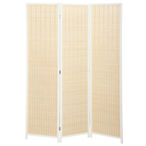 Homcom Paravento in legno separatore di stanza parete divisoria pieghevole 3 pannelli 135 x 180 cm bianco   Aosom Italy