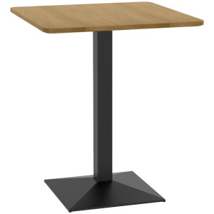 Homcom Tavolo da pranzo Tavolo quadrato per 2 persone Tavolo sala da pranzo effetto legno Base in acciaio 70 x 70 x 75 cm Marrone scuro   Aosom Italy