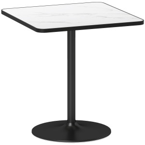 Homcom Tavolo quadrato da cucina per 4 persone, in effetto marmo, 70x70 cm, bianco   Aosom Italy