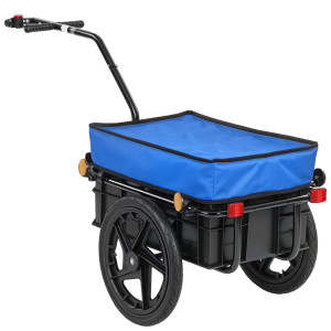 Homcom Rimorchio per Bicicletta 40 kg Copertura in Tessuto Oxford con Catarifrangenti e Telaio in Acciaio 144x59x80 cm Blu   Aosom Italy