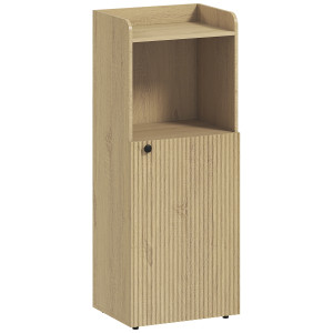 Homcom Mobile bagno per nicchia con anta e ripiano aperto regolabile, 40x31x104 cm, Rovere giallo   Aosom Italy