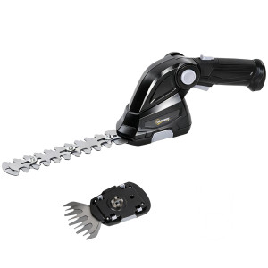 Outsunny 2-in-1 Tagliasiepi e cesoia elettrica con batterie ricaricabili e 2 lame intercambiabili, 47x8,5x12 cm, Nero   Aosom Italy