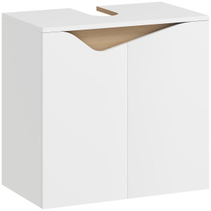 Homcom Mobile Sottolavabo, Mobile Bagno con Ante Soft-Close, 60x35x57,9 cm, Bianco   Aosom Italy