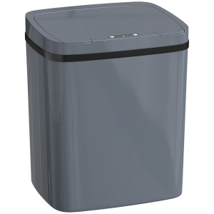 Homcom Cestino con Sensore 15L, Cestino Automatico con 2 Modalità di Apertura, per Ufficio e Cucina, 27,6x21,4x33,5 cm, Grigio   Aosom Italy