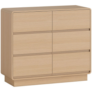 Homcom Credenza con 6 cassetti per cucina, soggiorno, mobile buffet per sala da pranzo, 100x38x86 cm, legno naturale   Aosom Italy