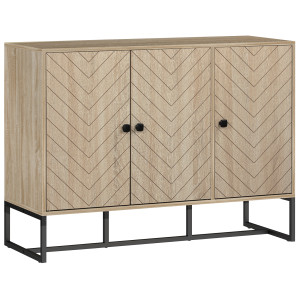 Homcom Buffet per soggiorno mobile contenitore armadio cucina con 2 ante e ripiani regolabili 108 x 40 x 80 cm, rovere   Aosom Italy