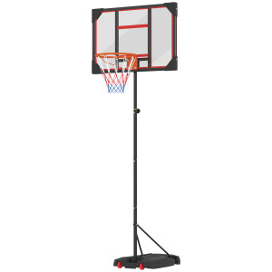 Aiyaplay Canestro da basket per bambini, canestro outdoor per bambini, regolabile 210-260 cm, con ruote, da 6 anni, Rosso   Aosom Italy
