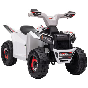 Homcom Quad elettrico per bambini, 2,5 km/h, marcia avanti e indietro, per 18-36 mesi, Bianco   Aosom Italy