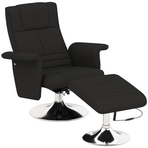 Homcom Poltrona massaggiante con poggiapiedi, schienale reclinabile, 78 x 95 x 88 cm, Nero   Aosom Italy