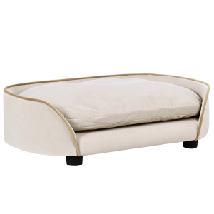 Pawhut Divano per cane divano per animali con cuscino rimovibile e fodera lavabile 66 x 43 x 19,5 cm beige   Aosom Italy