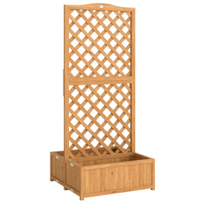 Outsunny Fioriera con grigliato e doppia cassetta pieghevole, 73x70x170 cm, Legno naturale   Aosom Italy