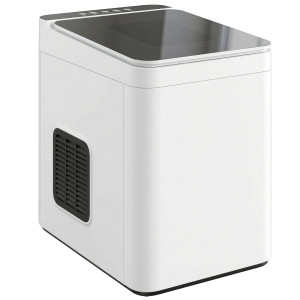 Homcom Macchina per Ghiaccio Autopulente Compattada con paletta e cestello, 31,5x23,2x33,7 cm, Bianco   Aosom Italy