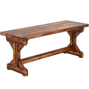 Outsunny Panca da Giardino 2 Posti in Legno di Abete Senza Schienale in Stile Rustico, 114Lx40Px46A cm   Aosom Italy