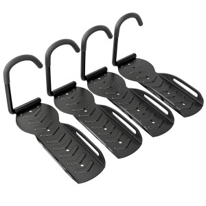 Sportnow Supporti a Parete per Biciclette 4 Pezzi Pieghevoli fino a 30 kg con Viti per Casa Garage e Cantina Nero   Aosom Italy