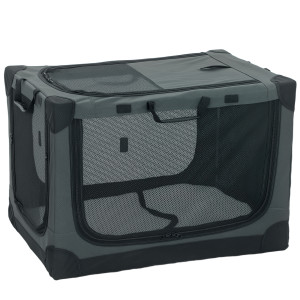 Pawhut Trasportino Morbido per Cani e Gatti Pieghevole con Cuscino, Copertura Lavabile, Porte, in Oxford Traspiranti 600D, 76x54x54 cm, Verde   Aosom