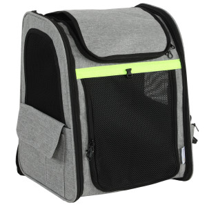 Pawhut Trasportino Espandibile per Gatti con con 5 Tasche e Striscia Riflettente, 33,5x28x42 cm, Grigio Chiaro   Aosom Italy